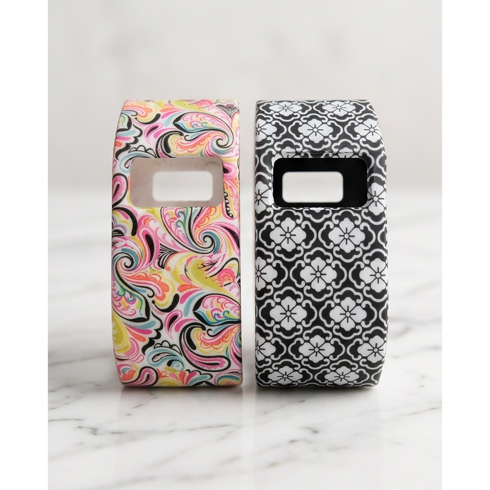 VOMA Fitbit Charge Band Cover 2 Pack Paisley Floral Silicone Protective Sleeves
